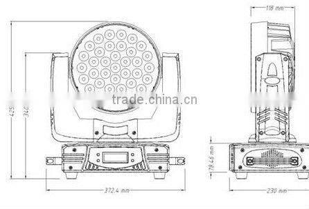 37pcsx10w RGBW led wash moving head light/disco effect light