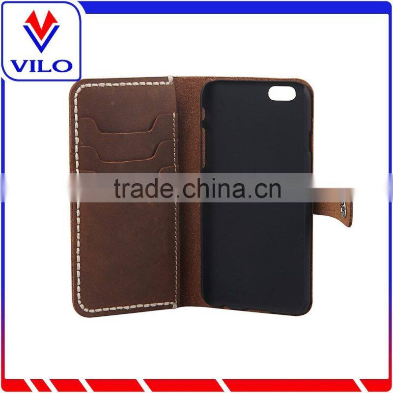 2016 flip cover wallet case for Iphone 6s with card slots, leather wallet case, mobile phone wallet case