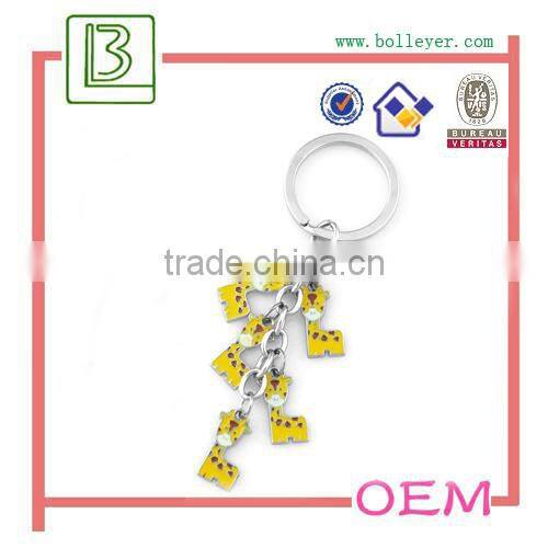 Metal jungle animal keychain