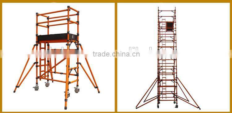 Mobile aluminium scaffold for high-rise buildings