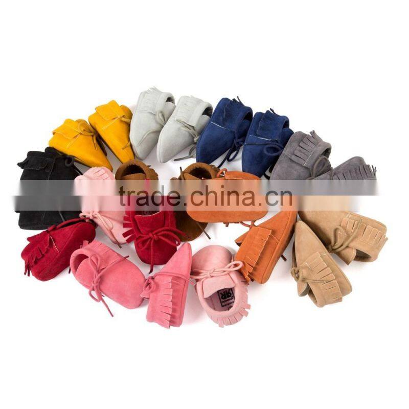 2016 Fashion Newborn Unisex Infant Baby Lace-up Mocassins Soft Sole Anti-Slip Tassels Prewalker Toddler Shoes