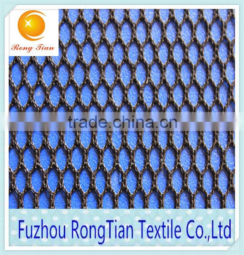 Wholesale polyester tricot black heavy hexagonal mesh fabric for car seat