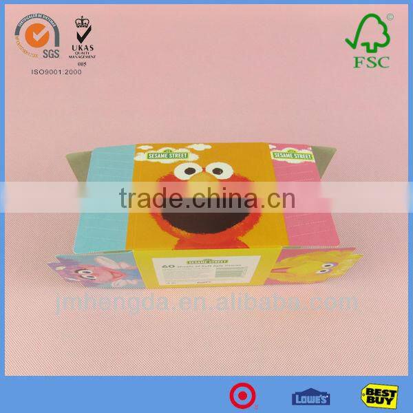 Custom design cute picture tissue packaging flat packed boxes for sale