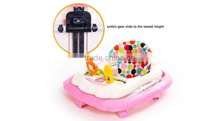 BW-19 competitive price softtextile rocking horse baby walker with 6 wheels