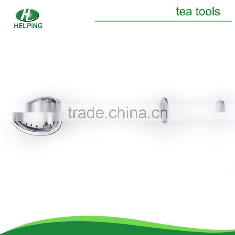 Heart-shaped telescopic handle stainless steel tea strainer