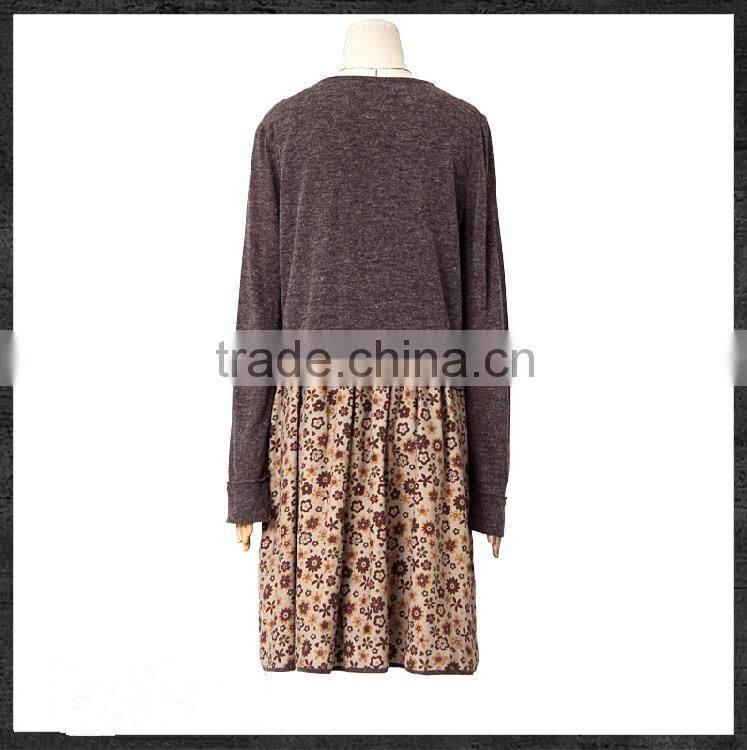 women's latest european style autumn classic floral printed dress