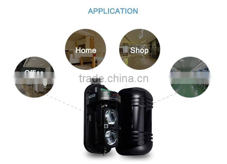 Active Infrared 2 Beams Barrier Sensor For Intrusion Detection