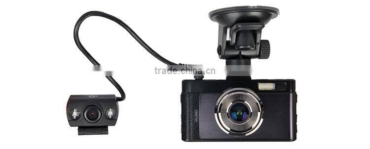 GT100/HD25 RoHS certificated H.264 HD rear view video 720P dual camera car camcorder