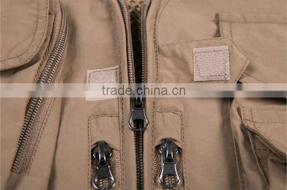 Custom men multi pockets fish vest