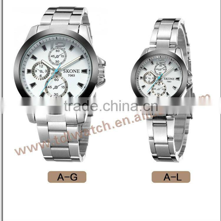 SKONE 7063 White Dial Stainless Steel Lady Vogue Bracelet Watches