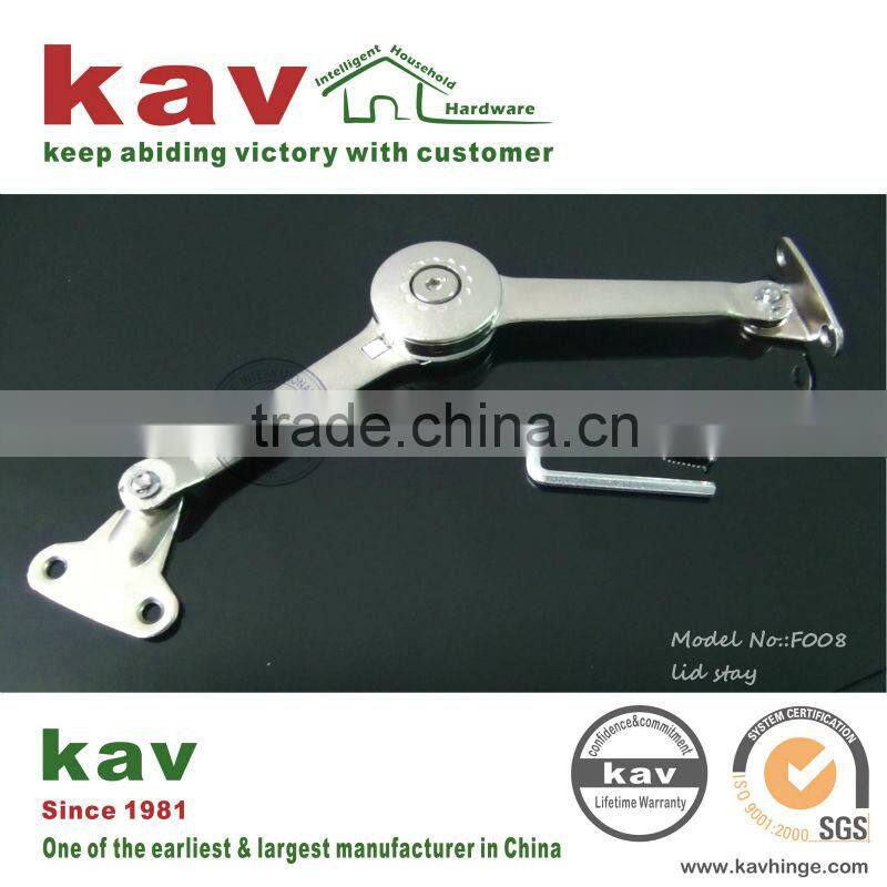 chrome plated lid stay hinge in cabinet support