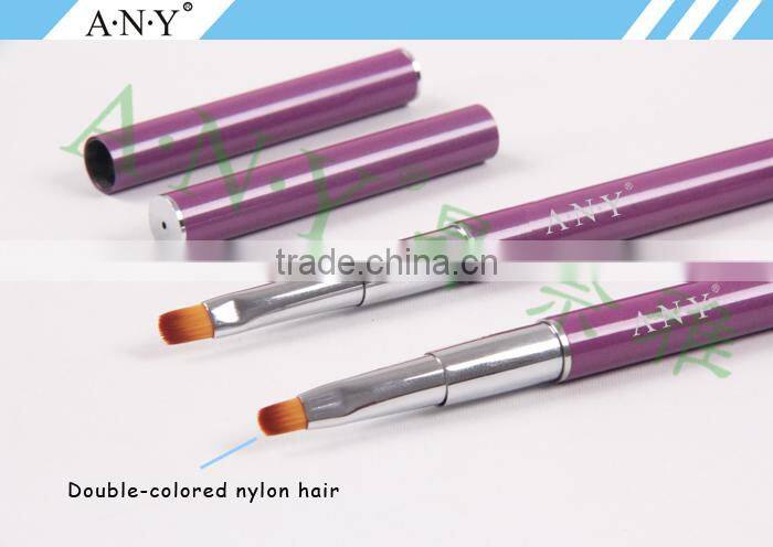 ANY Nail Art Beauty Care Metal Handle Oval Nylon Nail Brush UV Gel Nails