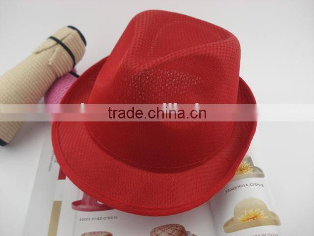 Low price promotional polyester sequin fedora hat
