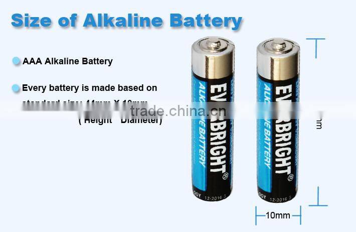 ecological friendly Zn/MnO2 alkaline dry batteries 1.5v aaa lr03