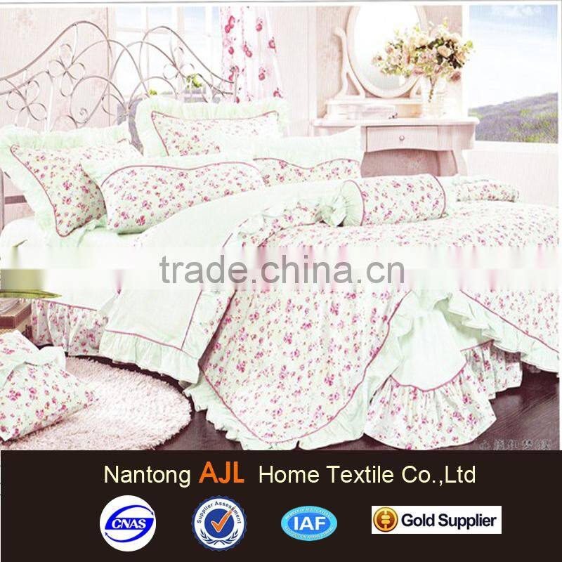 2015 100% cotton new products Korea queen size bedding 4pcs