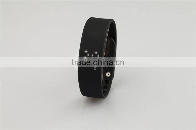 LED pedometer silicone sport smart watch with healthy record