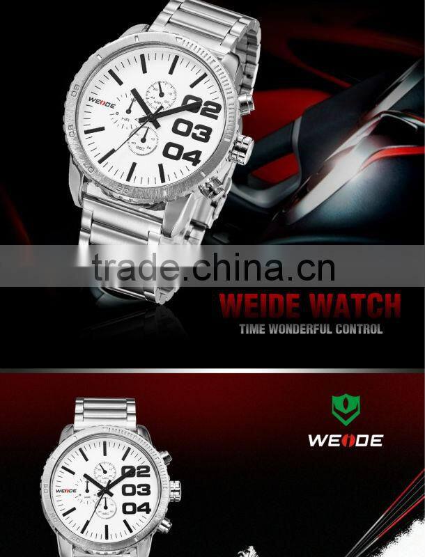 2014 WEIDE Famous Brand Watch Fashion Casual male clock men full steel watch,Japan Miyota Quartz Watches waterproof watch WH3310