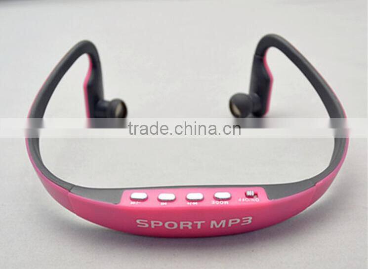 New bulk wireless headset earphone headphone sport mp3 player with FM radio