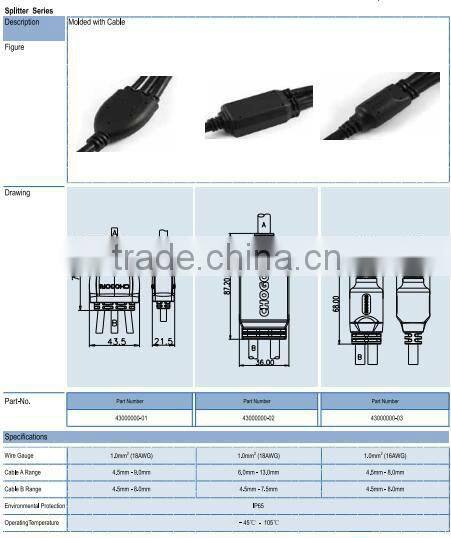 splitter series, power, IP65,waterproof connectors