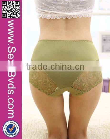 No MOQ Light Green Lace Floral Women Panties Cozy Bulk Modal Underwear