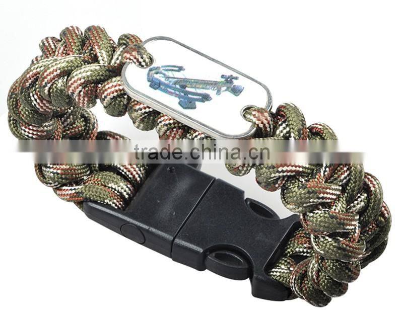 Custom Logo Nautical Paracord Survival Anchor Shackle Bracelet