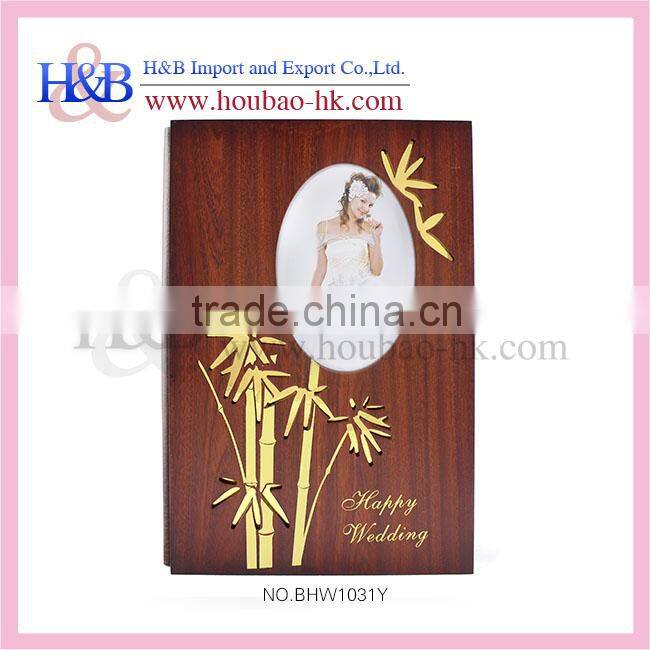 Italian wholesale latest wooden wedding photo album cover design