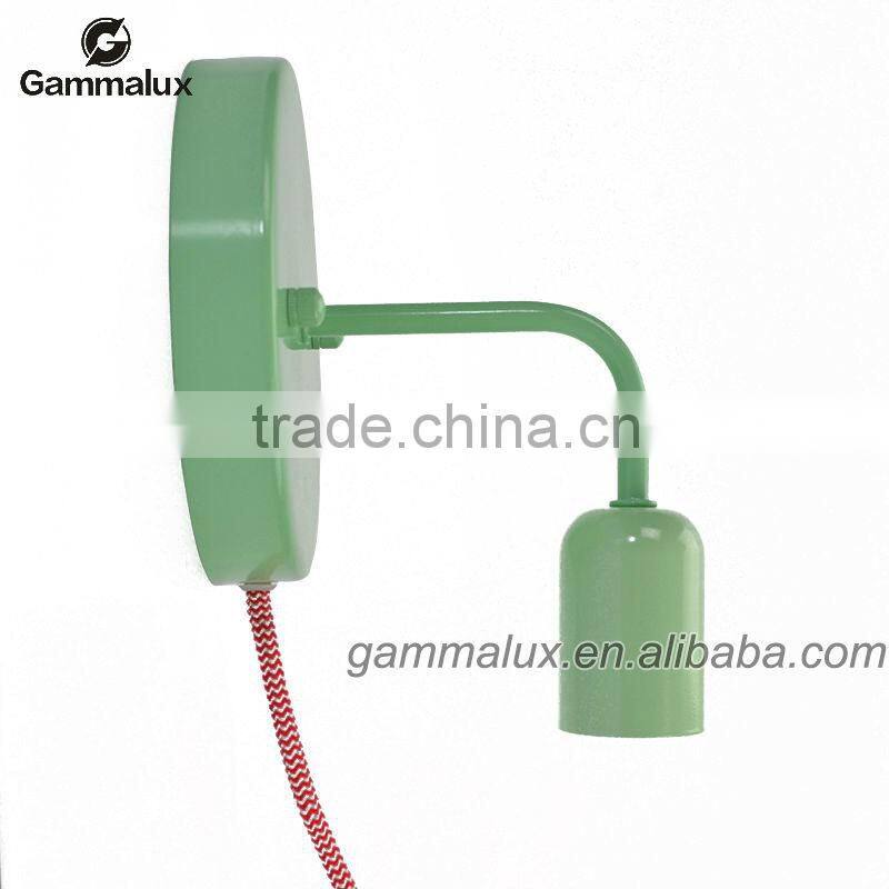 New Design Wall Lamp, Green Wall Light with Braided Wire Power Cord