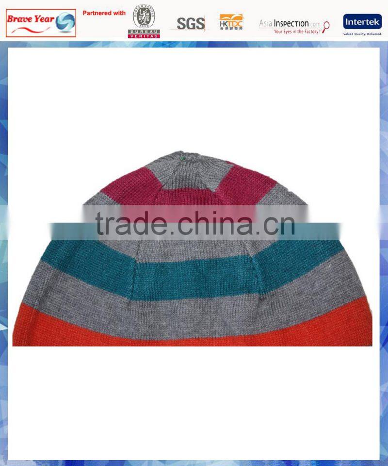 angora 4 color knit stripe hat for boys