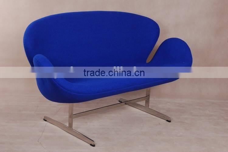Fashion design modern popular 2 seater arne jacobsen hotel swan sofa