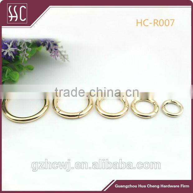 Guangzhou metal O ring for bag accessory,various size metal ring, metal round ring for handbag