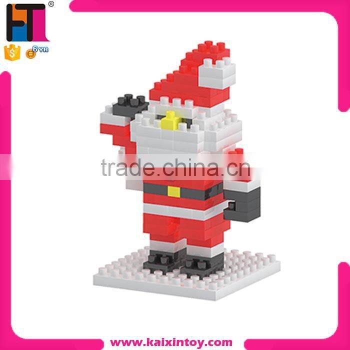 New arrival Santa Claus kids educational ABS plastic DIY micro building block toy