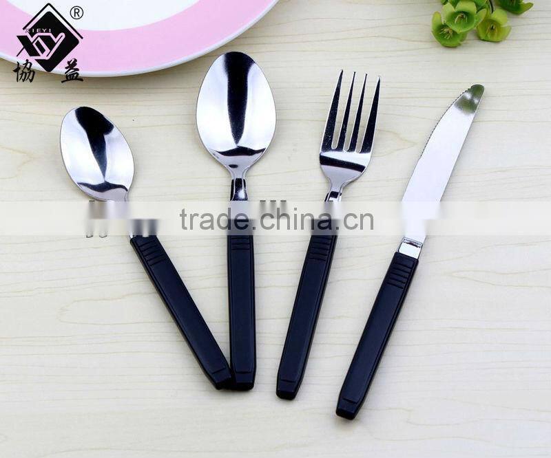Colorful Stainless Steel Machine Polish PP Plastic Spoon And Fork