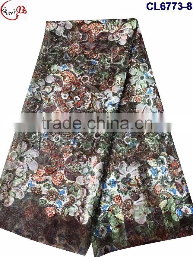 CL6773(1-4) new arrival flower pattern Organza lace dress french lace sequins lace net fabric