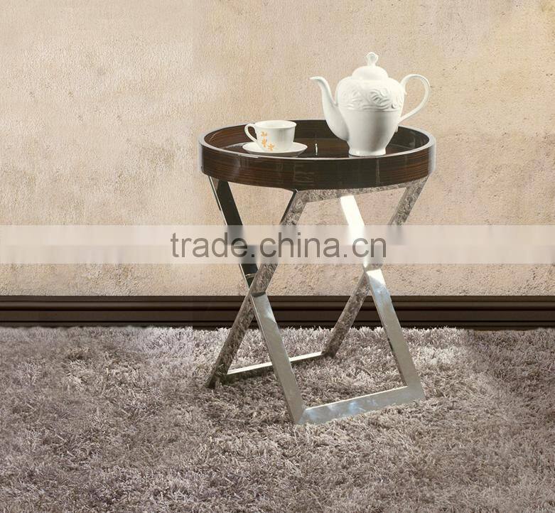 Fashion stainless steel side a few corner of wood tea table