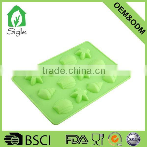 12 -cavity silicone shell chocolate mold ice cube tray jello mold candy mold decoration ice tube