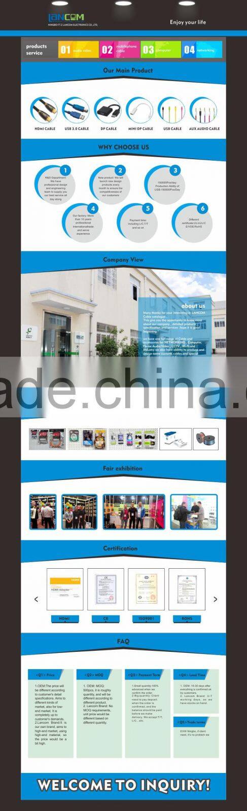 Lancom Over 5 Years Experience Factory best selling digital audio toslink cable