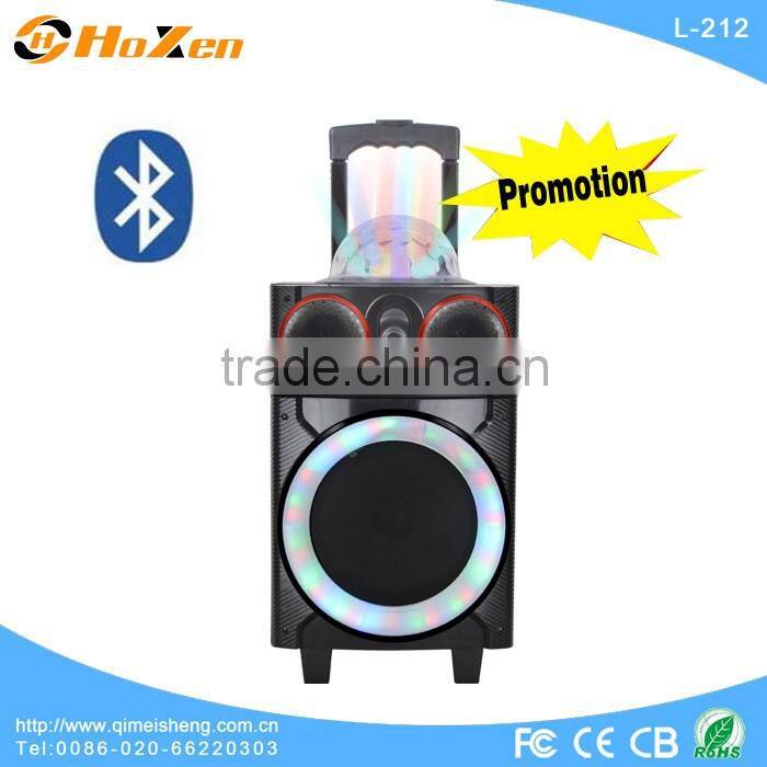 8inch promotion portable trolley speakers with bluetooth ,wireless MIC ,USB/SD/FM/Remote