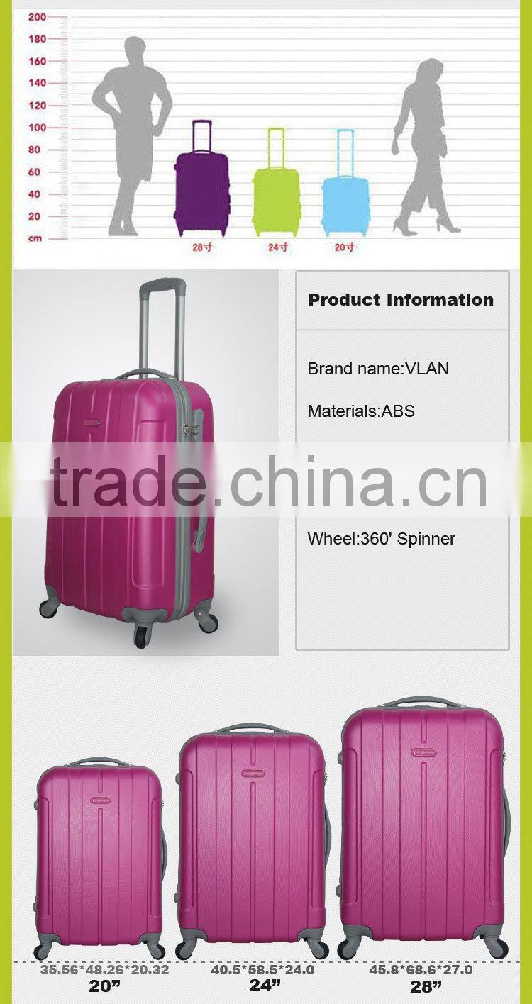 2016 Newest Bright color hard shell spinner abs travel Luggage factory
