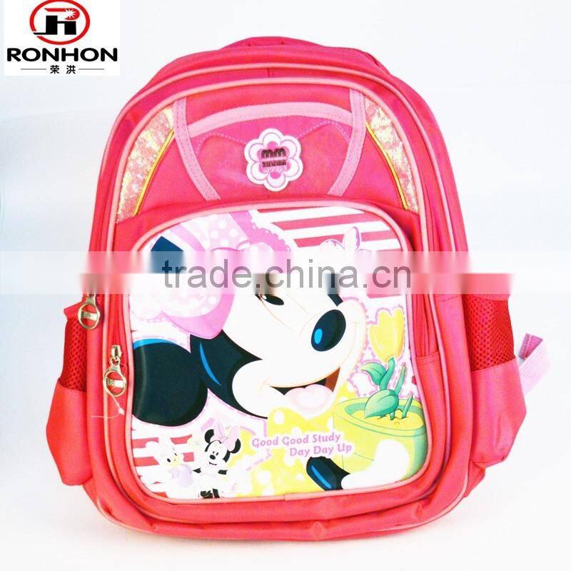 pink mickey cartoon characters school bag kids school bags