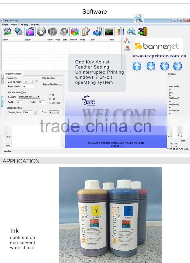 3.2m one dx7 head 4 color polyester uv ink print printer