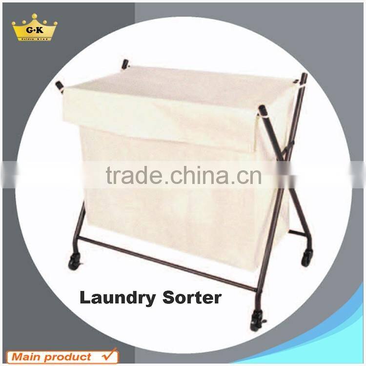 Laundry Clothes Bag Hotel Sorter Hamper Storage laundry cart with wheels made in china