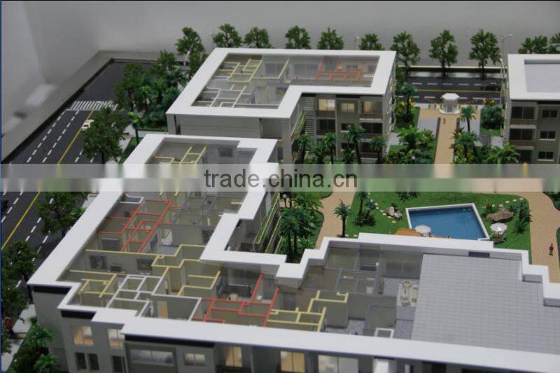 customized 3d rendering hotel building model for real estate display