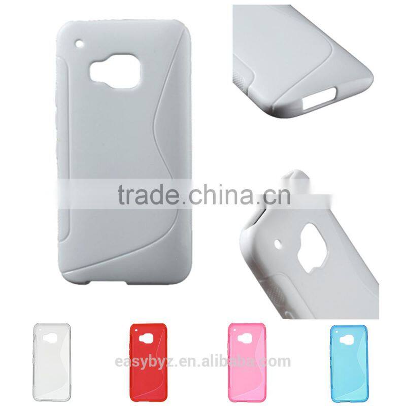 2015 China High Quality S Shape TPU Cover Mobile Phone Case for HTC One M9