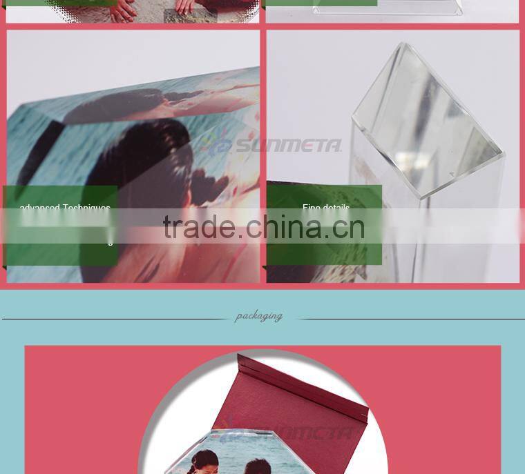 Sunmeta directly sublimation decoration photo crystal, crystal octagonal for christmas gifts(BSJ26C)