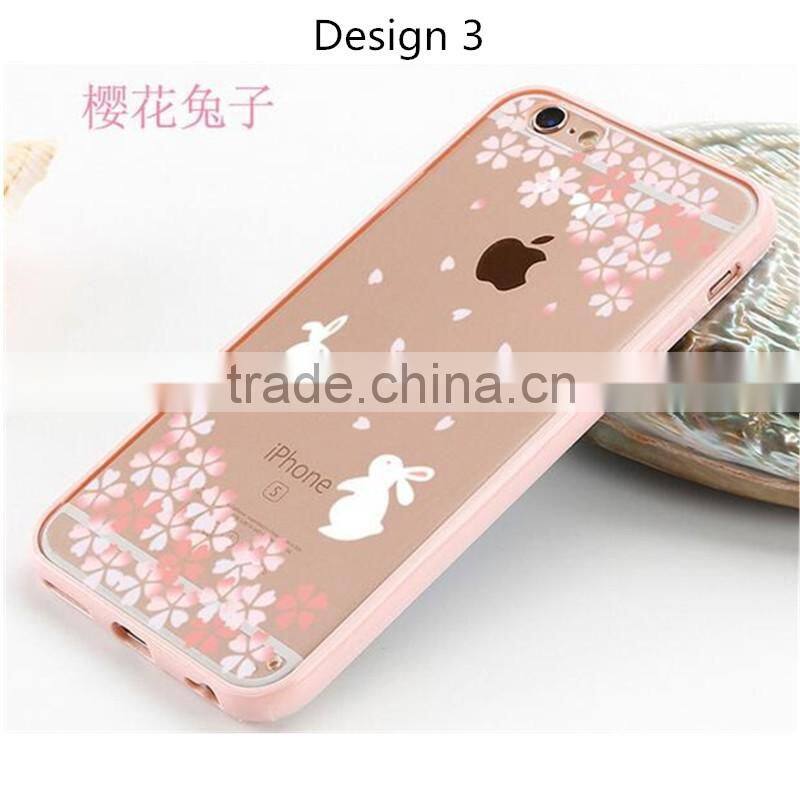 Luxury Acrylic + TPU back cover bumper case for Apple iphone 7 6 6s 6s plus 5 S SE