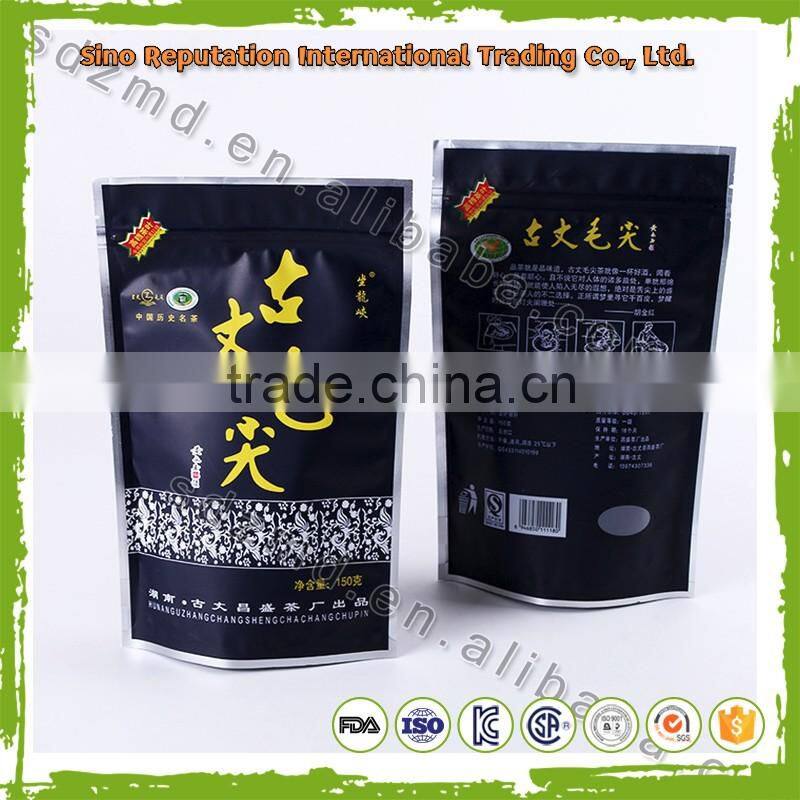 Plastic green tea bag / stand up pouch/ zipper lock