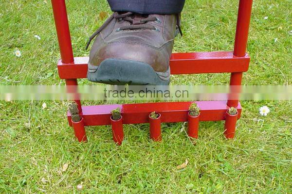 Manual hollow tine lawn spike aerator 5 tines