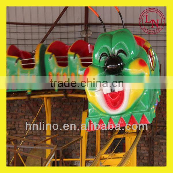 Green worm train !! Amusement park children's model electric train for sale