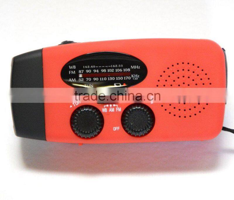 crank dynamo solar radio flashlight with charger