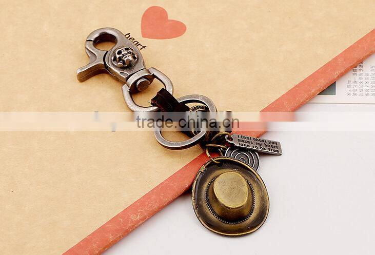 Nice leather gifts for boyfriend Vintage leather keychain